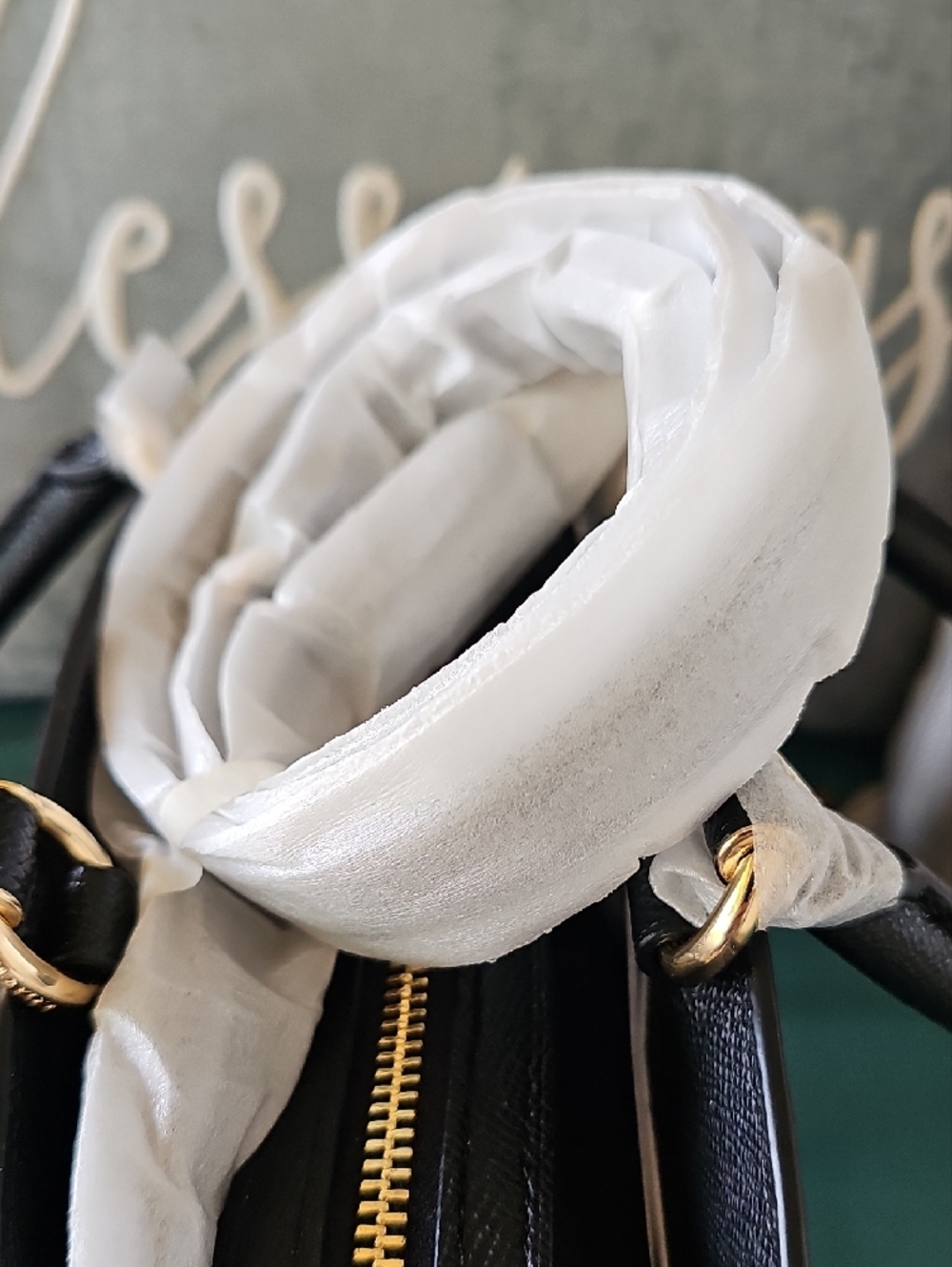 Coach Black Pebbled Leather Satchel with Gold Accents - Picture 9 of 12